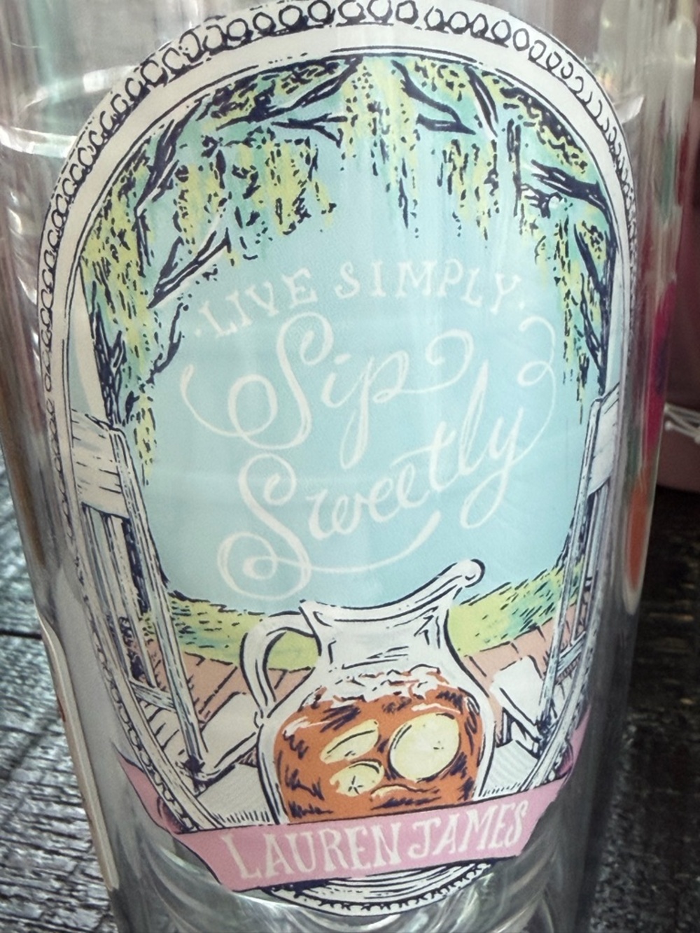 Lauren James Blue and Pink 'Sip Sweetly' Decorative cup